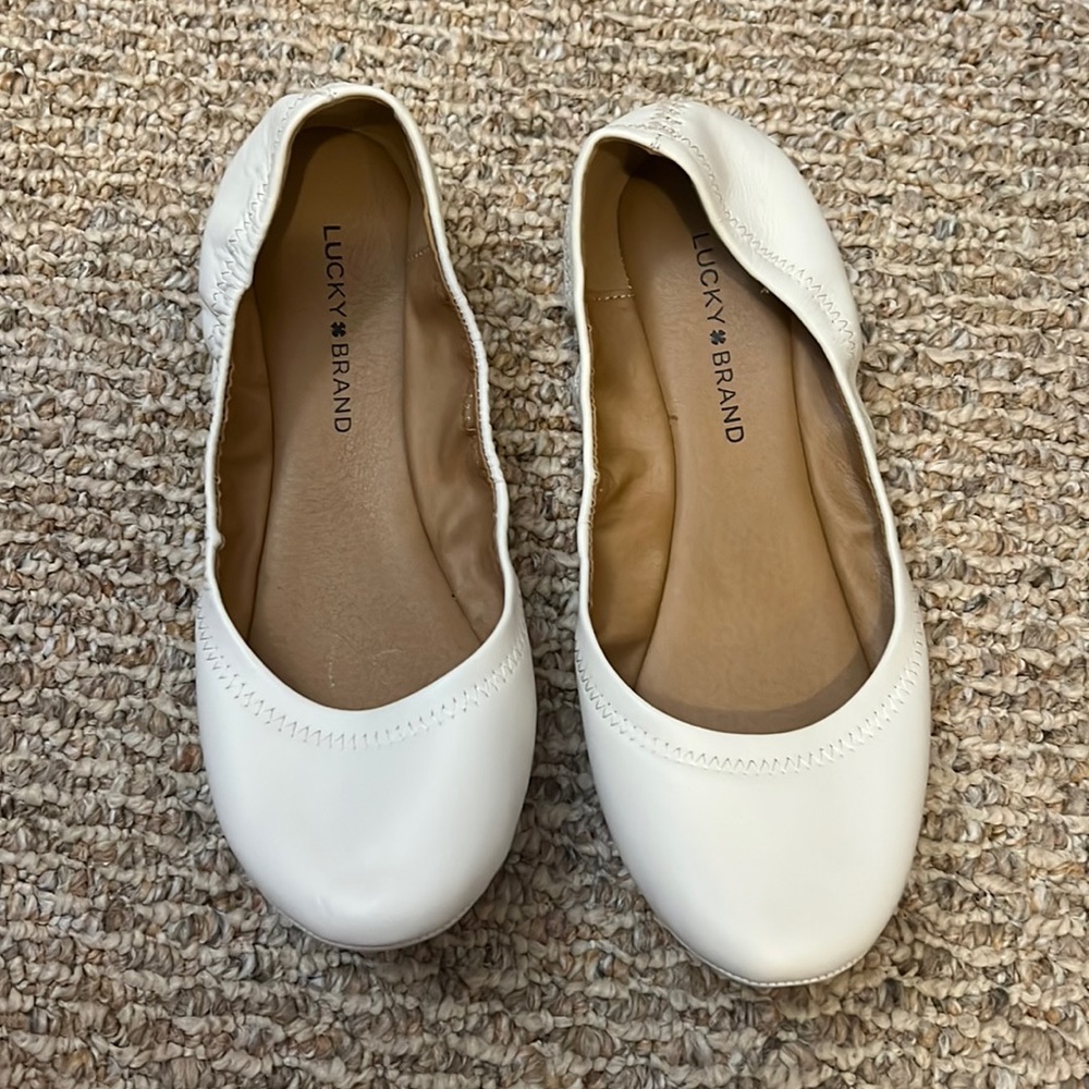 Luck Brand White Flats